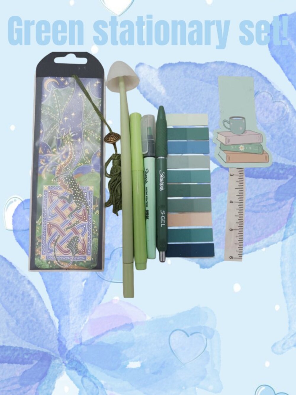 bundle of Teal and green stationary